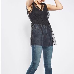 Topshop tulle overlay bodysuit